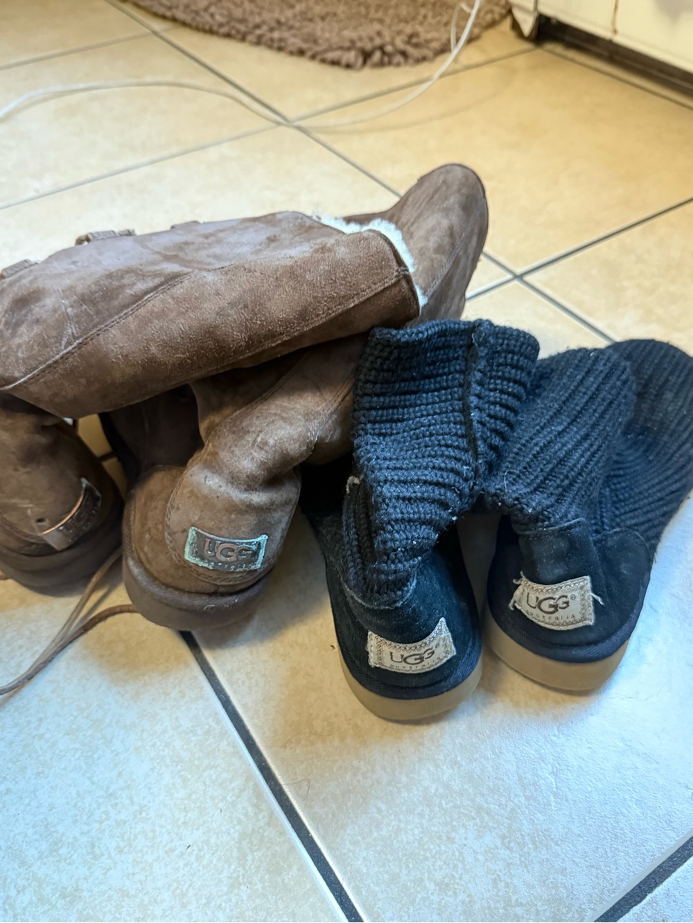 UGG Lace Up Boots in Brown and Black